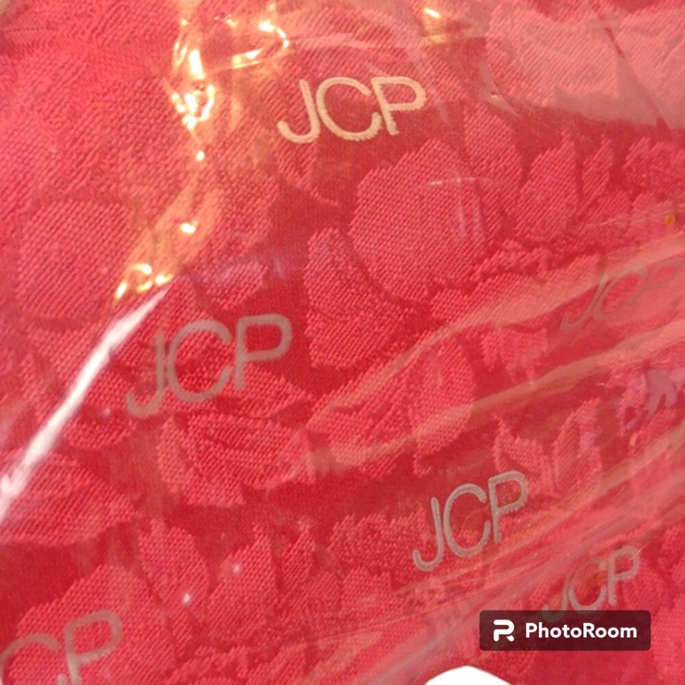 JC Penney True Red Floral Damask Tablecloth 60 x 84 NWT Never Used